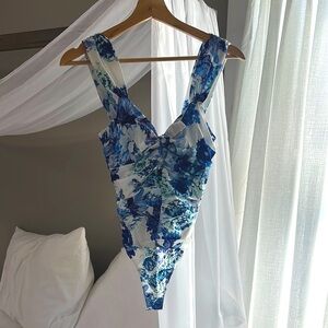 Blue Floral bodysuit For Love and Lemons
